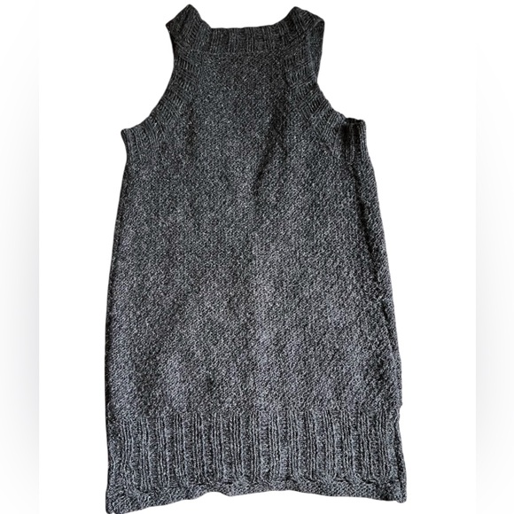 Free People Charcoal Knit Button Front Cardigan Vest Sz Lg - Picture 3 of 8